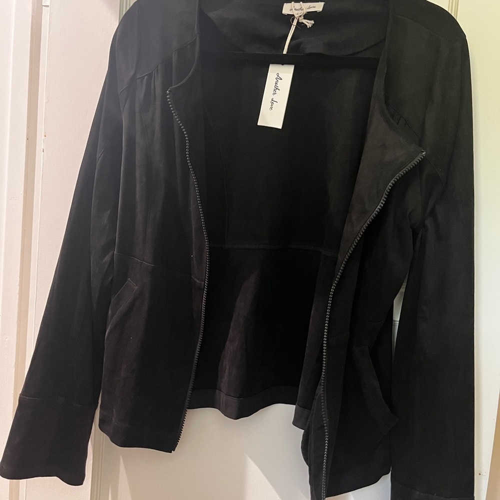 Another Love Black Jacket faux suede in black